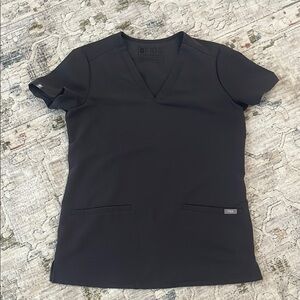 FIGS Women's Charcoal V-Neck Scrub Top